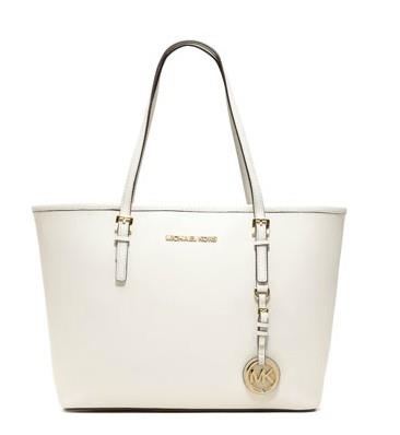 michael kors jet set saffiano reise tote hvit Salg Fantastisk quh4g